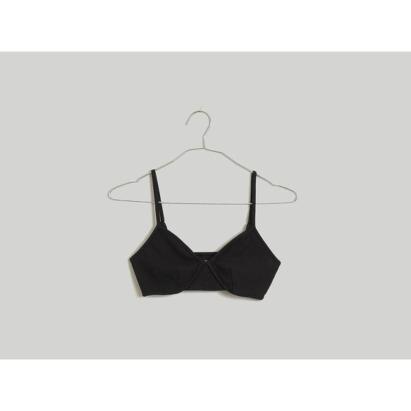 NWT Madewell Scoopneck Bralette in Sleekhold Black Size XS - Picture 3 of 7